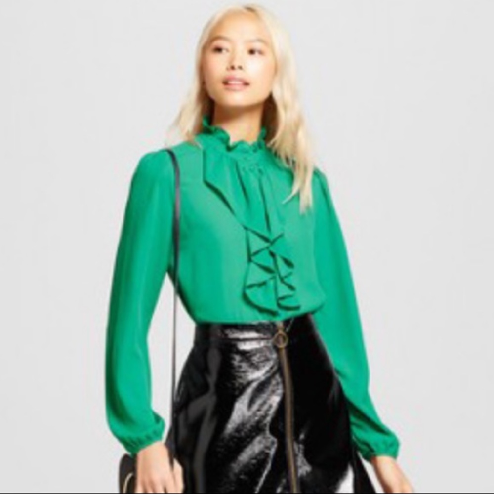 Who What Wear Raffles Blouse